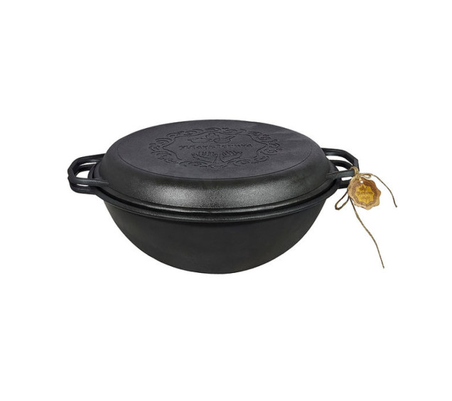 Т405СРGr Казан узбецький 8л з кришкою-сковородою гриль - фото 5