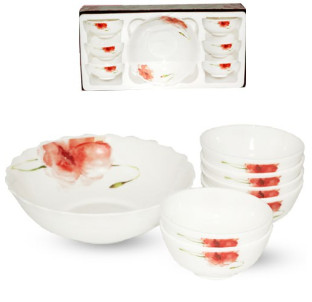 30056-16005/1 Набір салатників 7шт(1шт-8', 6шт- 4,5') Квіткова акварель (без подарункової упаковки) - фото