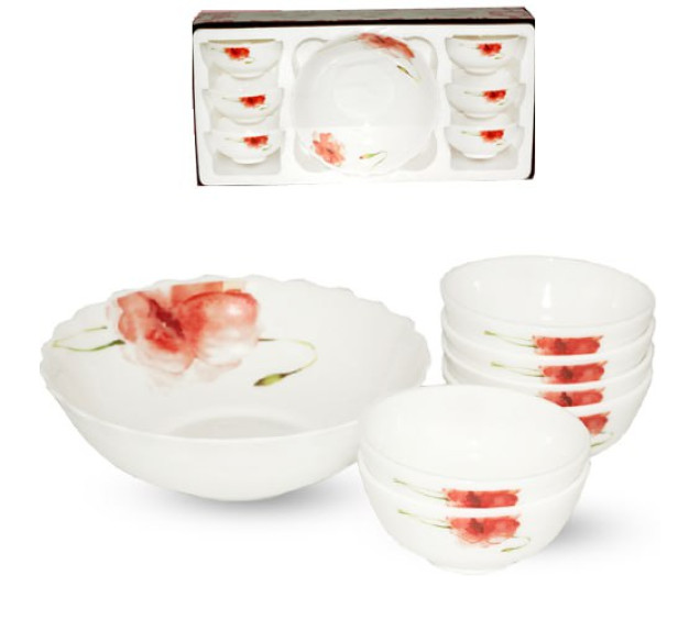 30056-16005/1 Набір салатників 7шт(1шт-8', 6шт- 4,5') Квіткова акварель (без подарункової упаковки) - фото