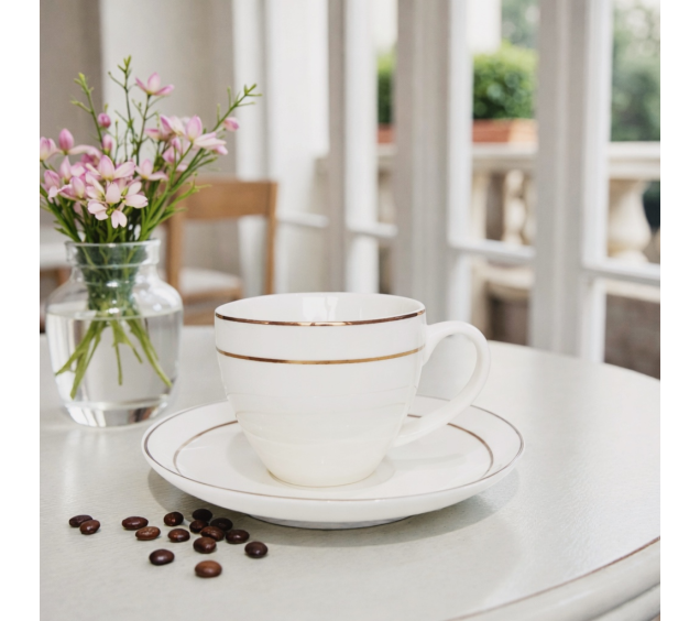 15308 Сервіз кавовий 12пр. "Золота лінія" 100 мл - фото 1