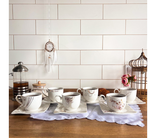 2320 Чашка з блюдцем 230мл Кристали (24) - фото 1