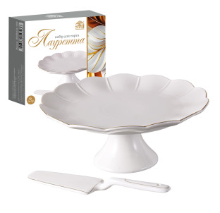30862-00 Набір для торта 2пр. (d-26.5см; h-11.5см) Лауретта - фото