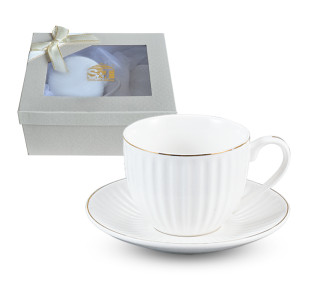 23194-00 Набір чашка з блюдцем (чашка 250 мл, блюдце 14 см)  Франческа - фото