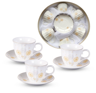 15190 Сервіз чайний 12 пр "Парасольки Аделіна" ( чашка 250мл, блюдце 14см) - фото