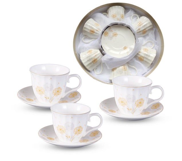 15190 Сервіз чайний 12 пр "Парасольки Аделіна" ( чашка 250мл, блюдце 14см) - фото