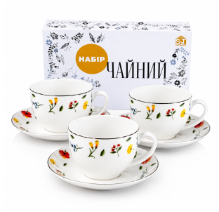 1753-14 Сервіз чайний 12пр. Арт (чашка -240мл.,блюдце-15 см) - фото