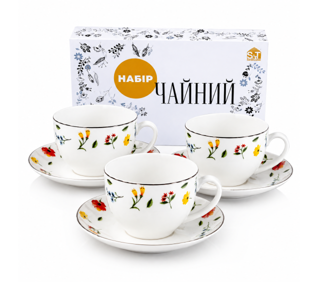 1753-14 Сервіз чайний 12пр. Арт (чашка -240мл.,блюдце-15 см) - фото
