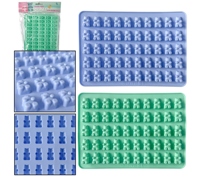 3200-69 Силіконова форма для льоду та мармеладу 18.8х13.7см Мікс - фото
