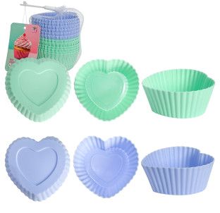 3200-76 Набір силіконових форм для випікання 12шт 7.5см Мікс - фото