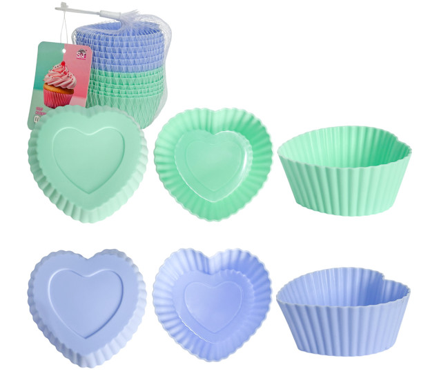 3200-76 Набір силіконових форм для випікання 12шт 7.5см Мікс - фото