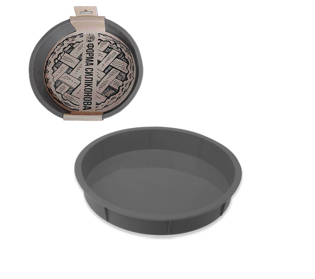 3300-34 Форма силіконова кругла мілка 25*25*4 см « Vulkano » - фото