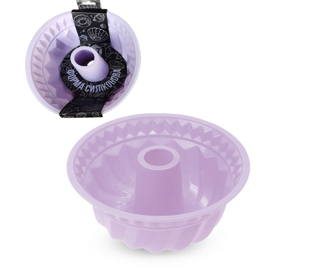 3300-38 Форма силіконова кругла кекс 24*24*10,2 см « Amist » - фото