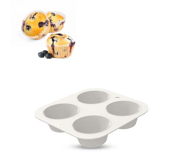 3300-44 Форма силіконова для кексів ( 4 шт ) 16,8*16,8*3,4 см « Moonlight » - фото