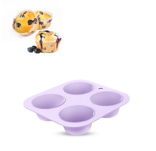 3300-46 Форма силіконова для кексів ( 4 шт ) 16,8*16,8*3,4 см « Amist » - фото