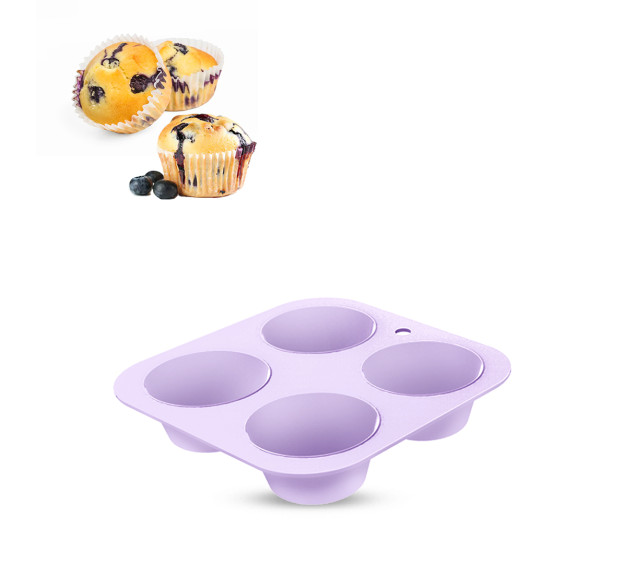 3300-46 Форма силіконова для кексів ( 4 шт ) 16,8*16,8*3,4 см « Amist » - фото