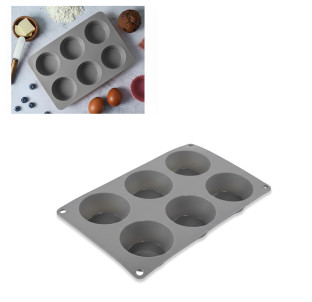 3300-49 Форма силіконова для кексів ( 6 шт ) 26,8*16,5*3 см « Vulkano » - фото