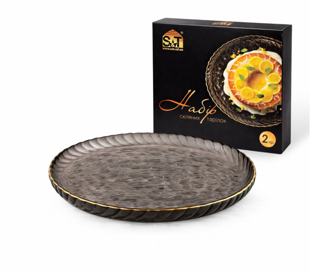 9296-2 Набір скляних тарілок 10,5\' - 2шт "Агат" (26см) - фото