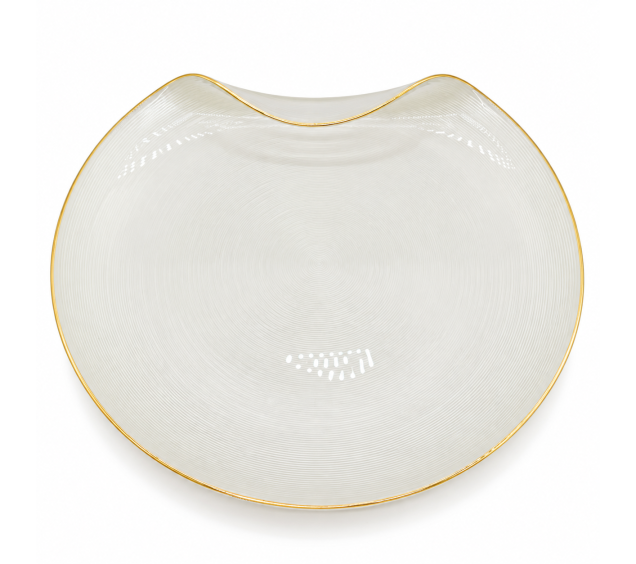 37311 Блюдо "Шелл" Champagne Gold, золотий кант - фото