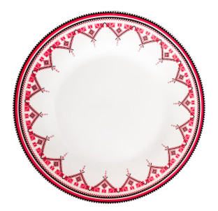 30001-005 Тарілка 8' Вишиванка червоний ромб - фото