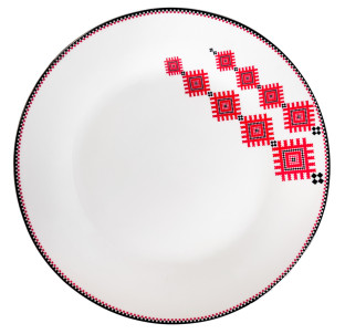 30002-005 Тарілка 9' Вишиванка червоний ромб - фото