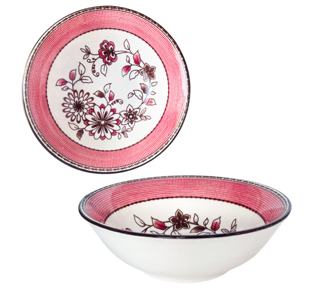 30004-010 Салатник 6' Рожевий орнамент - фото