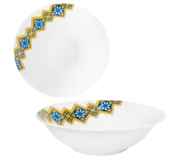 30005-006 Салатник 7' Вишиванка жовто-блакитний ромб - фото