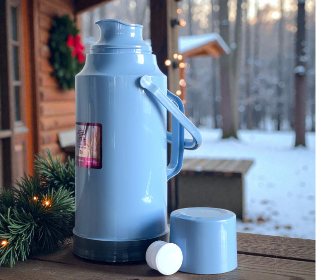 40115-2 Термос зі скляною колбою 3,2 л Блакитний - фото 1