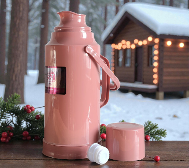 40115-3 Термос зі скляною колбою 3,2 л Рожевий - фото 1