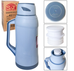 40117-2 Термос зі скляною колбою 2л Блакитний - фото
