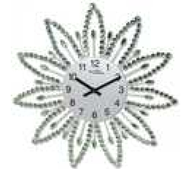 02-225 Годинник мет. настін. з камінням зелений (40*40) - фото