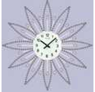 02-227 Годинник мет. настін. з камінням (40*40) - фото