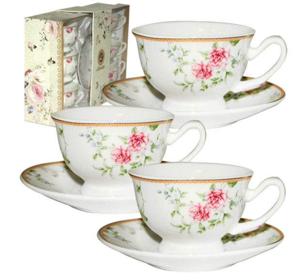 020-12-08 Набір кавовий 12 пр. Франжипан (чашка 80мл, блюдце 10,5см) - фото