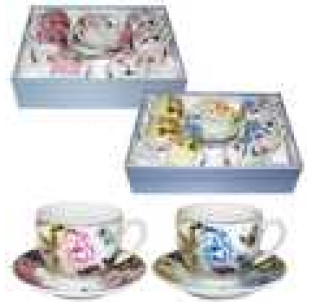 023-12-03 Сервіз чайний 12пр. Квіти мікс2 (чашка 220мл, блюдце 13,5см) - фото