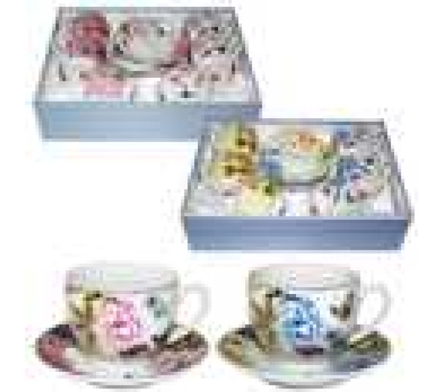 023-12-03 Сервіз чайний 12пр. Квіти мікс2 (чашка 220мл, блюдце 13,5см) - фото