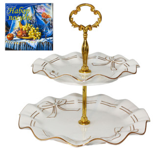 032-02-01/У Цукерниця двохярусна Білий бант - фото