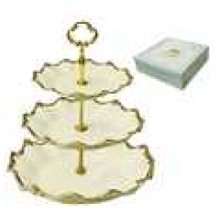 032-03-03 Цукерниця трьохярусна Монсоро (d-31см,25см,19см, h-33см) - фото