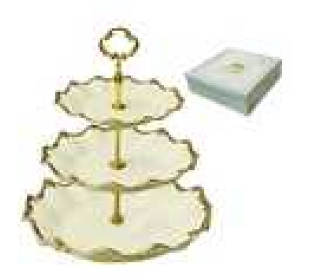 032-03-03 Цукерниця трьохярусна Монсоро (d-31см,25см,19см, h-33см) - фото