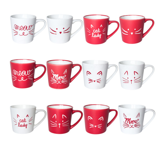 040-01-113 Чашка 'Мяу-мяу' кольорова 160 мл. - фото