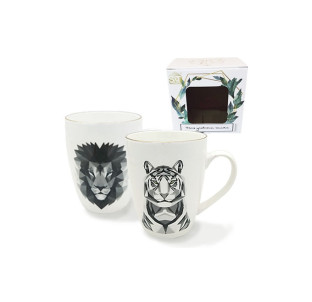 052-350-10 Чашка Графіка тварини Золото Мікс 350мл - фото