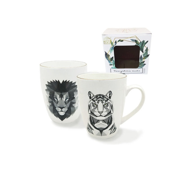 052-350-10 Чашка Графіка тварини Золото Мікс 350мл - фото