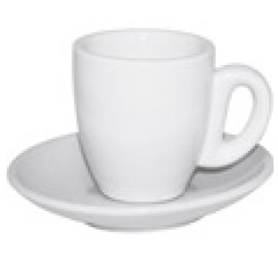13629-05 Чашка з блюдцем біла Хорека (чашка-60мл, блюдце-11,5см) - фото
