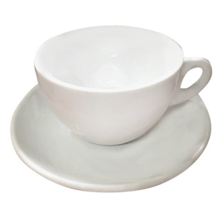 13641-05-00 Чашка з блюдцем біла (чашка-300мл, блюдце-16,5см) (варіант) - фото