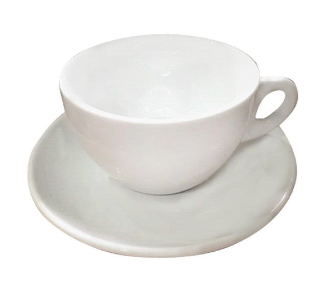 13641-05-00 Чашка з блюдцем біла (чашка-300мл, блюдце-16,5см) (варіант) - фото