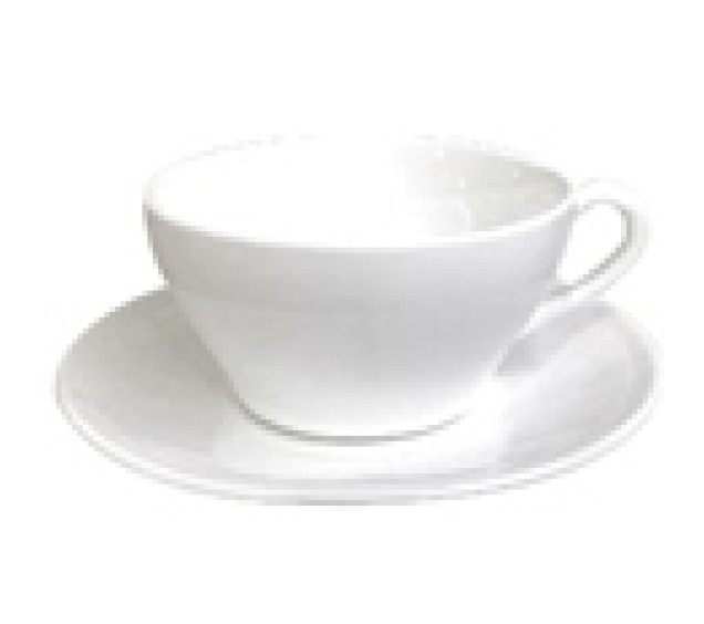 13641-06-00 Чашка з блюдцем біла (чашка-240мл, блюдце-15см) (варіант) - фото