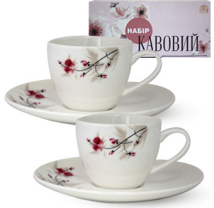 1453-6 Сервіз кавовий 12пр. Космея (чашка 110мл, блюдце 13см) - фото
