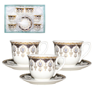 146-02 Сервіз чайний 12пр Клеопатра (чашка 180мл, блюдце 13см) - фото