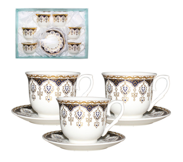146-02 Сервіз чайний 12пр Клеопатра (чашка 180мл, блюдце 13см) - фото