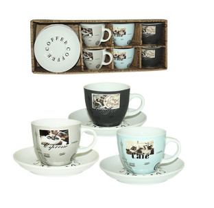 1462-13 Сервіз чайний 12пр. Кава (чашка-220мл, блюдце-14,5см) - фото