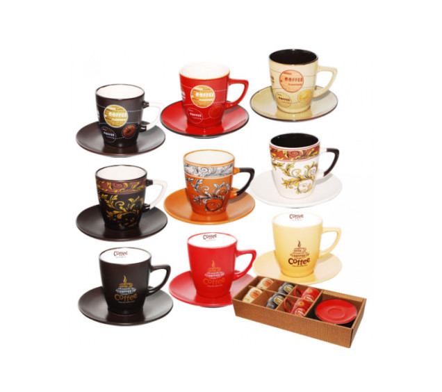 1533-01 Мокко Сервіз кавовий 12пр.(d-5; h-6; об-м-100мл; d блюдца-12см) - фото