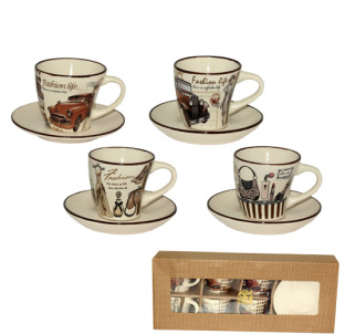 1533-06 Сервіз кавовий 12пр. Fashion (чашка 100мл, блюдце 11,5см) - фото